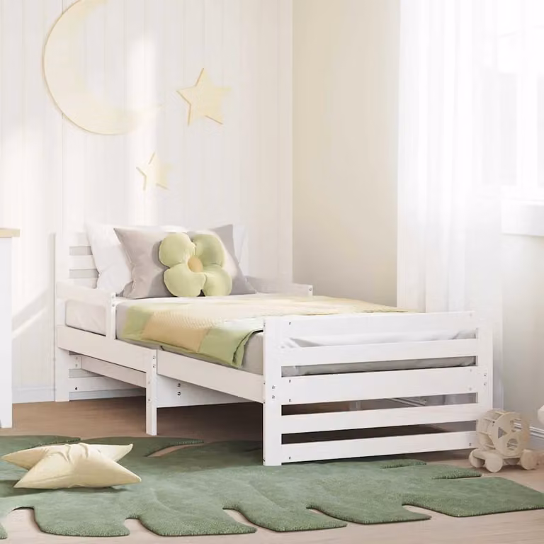 Struttura del letto moderna vidaXL in legno di pino bianco per bambini L/P: 200 x 80 cm
