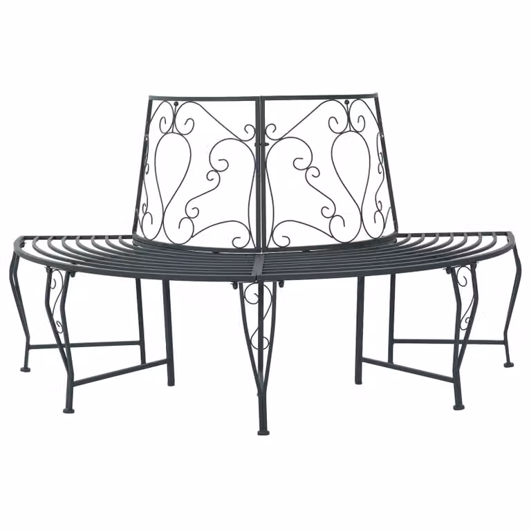 Panchina da giardino vidaXL per 4 persone in acciaio verniciato a polvere, L: 160 cm, P: 80 cm, H: 89 cm