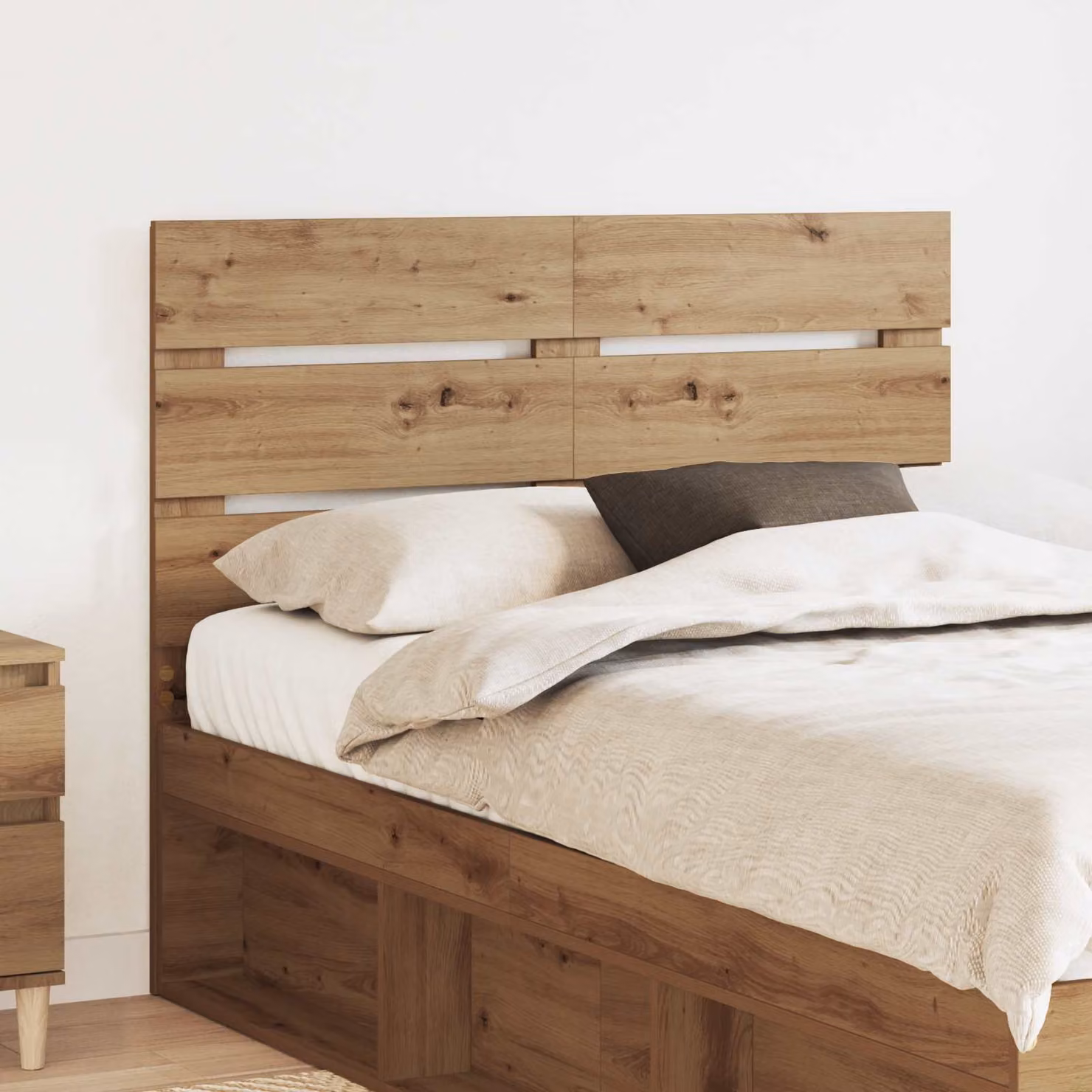 Testiera per letto moderna vidaXL in legno ingegnerizzato color rovere marrone