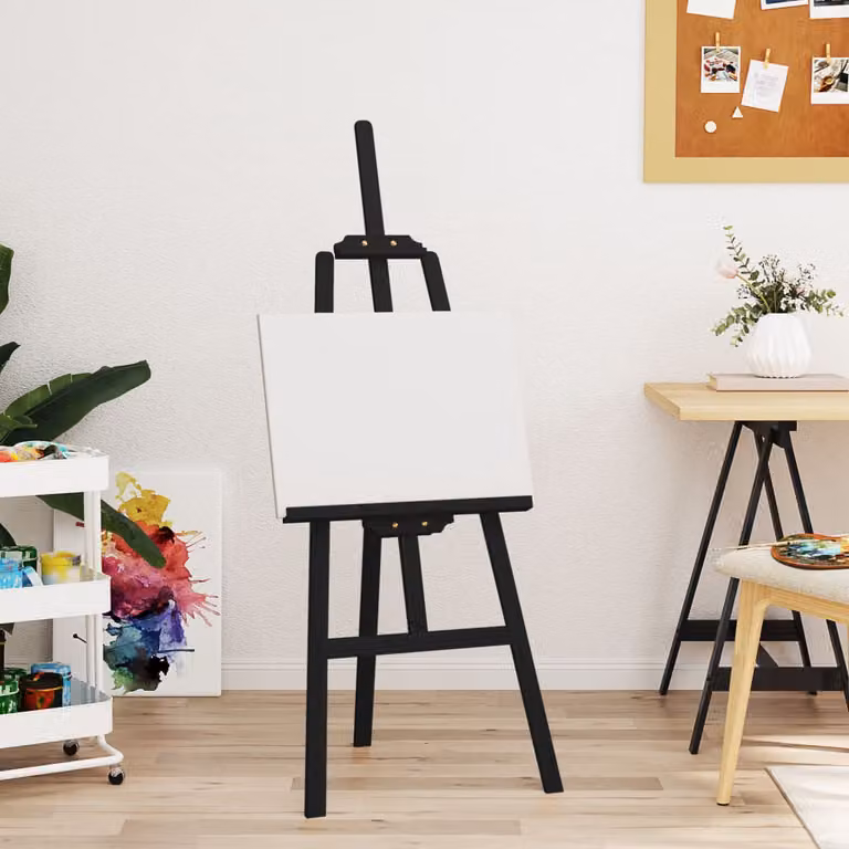 Cavalletto vidaXL in legno massello di pino nero H: 127 cm, L: 53,5 cm, P: 95 cm