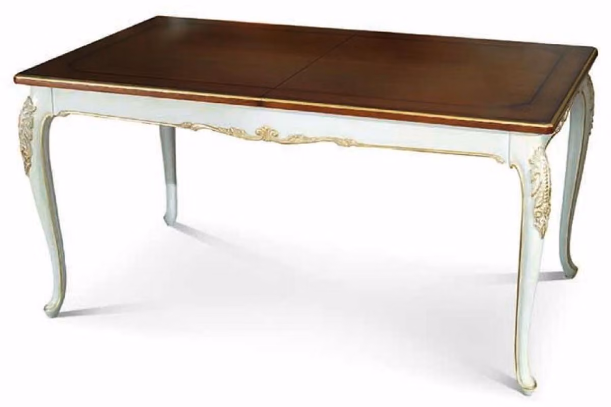 Casa Padrino tavolo da pranzo barocco marrone / bianco / oro 160-250 cm - Mobili barocchi - Italy