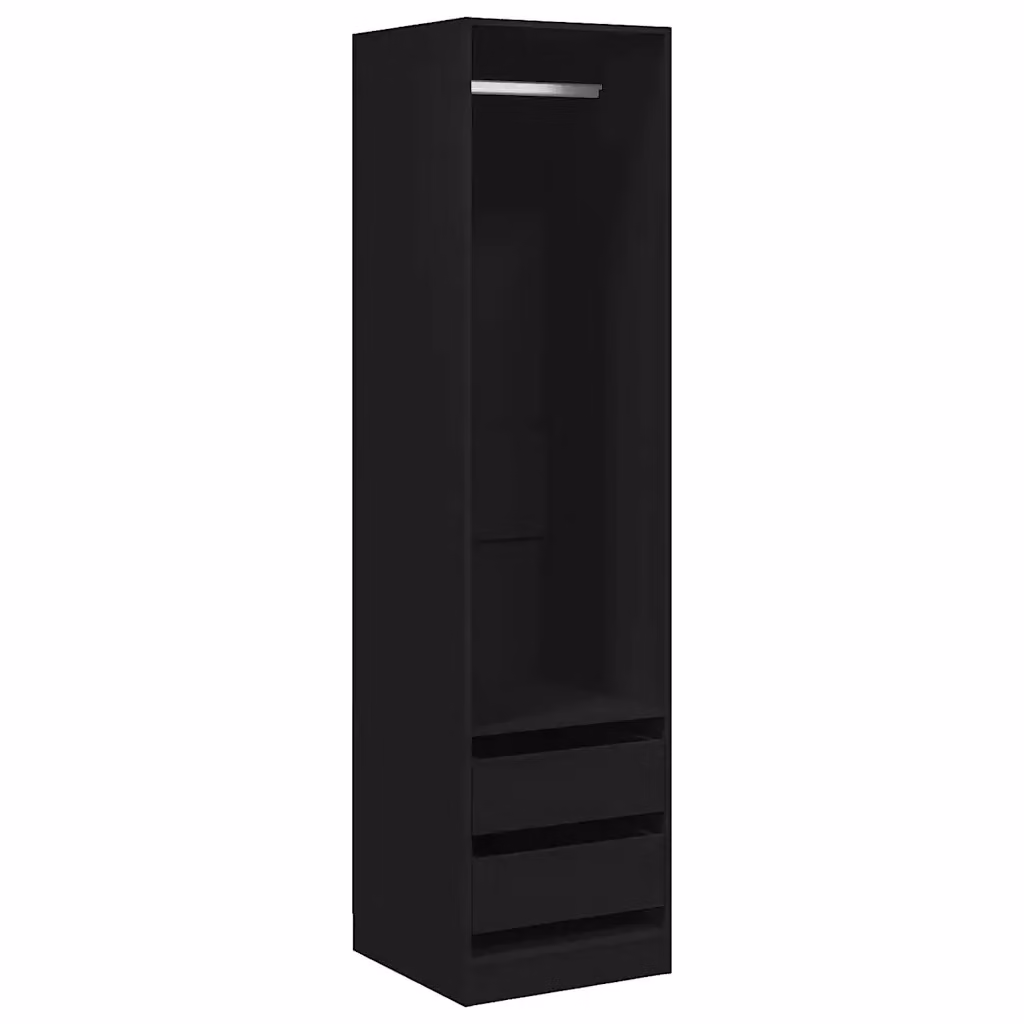 Armadio con cassetti e ripiani vidaXL nero in legno L/P/H: 50 x 50 x 200 cm – 2
