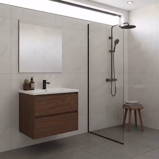 Composizione mobile bagno sospeso con cassetti cm 70 mod. ELEGANCE - Noce
