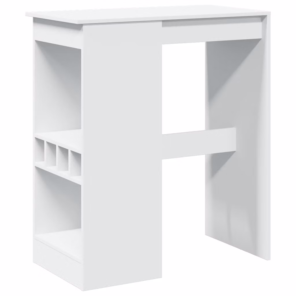 Tavolo Bar con Rastrelliera Bianco 90x47,5x103,5 cm Truciolato