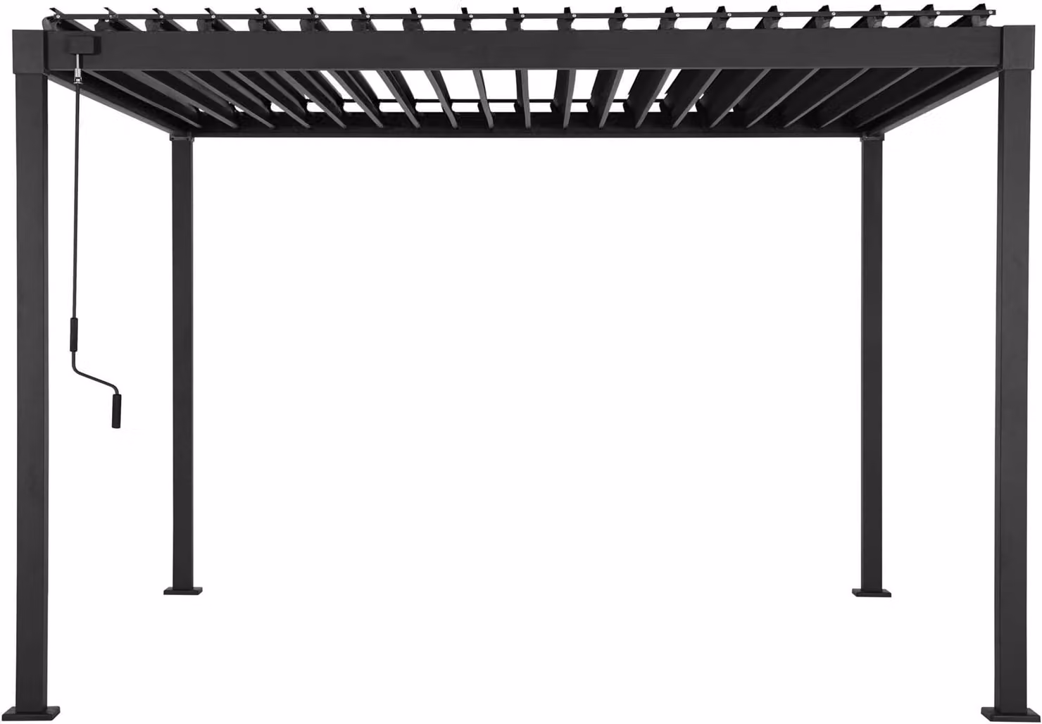 MIRADOR Pergola 80 Solid 3x4 m Acciaio antracite Tetto a lamelle regolabile
