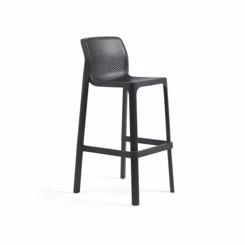 Sgabello alto da giardino Net Stool impilabile in polipropilene fiberglass Nardi Outdoor