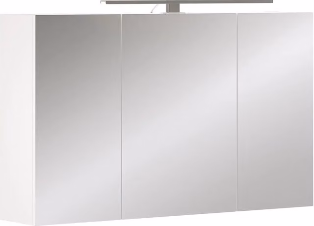 Mobile a specchio per il bagno Vicco Lavio Bianco con illuminazione a LED e 3 ante, L: 100 cm, P: 60 cm