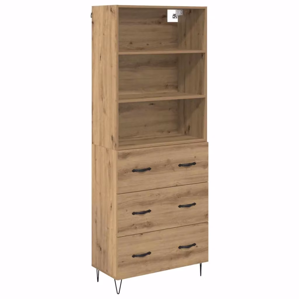 Credenza Buffet con Cassetto vidaXL in Legno e Metallo, Colore Marrone, L/P/H: 69,5 x 34 x 180 cm – 2