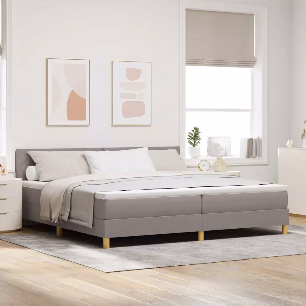 Letto ibrido con materasso vidaXL in tessuto beige e grigio L: 200 cm, P: 200 cm, H: 280 cm