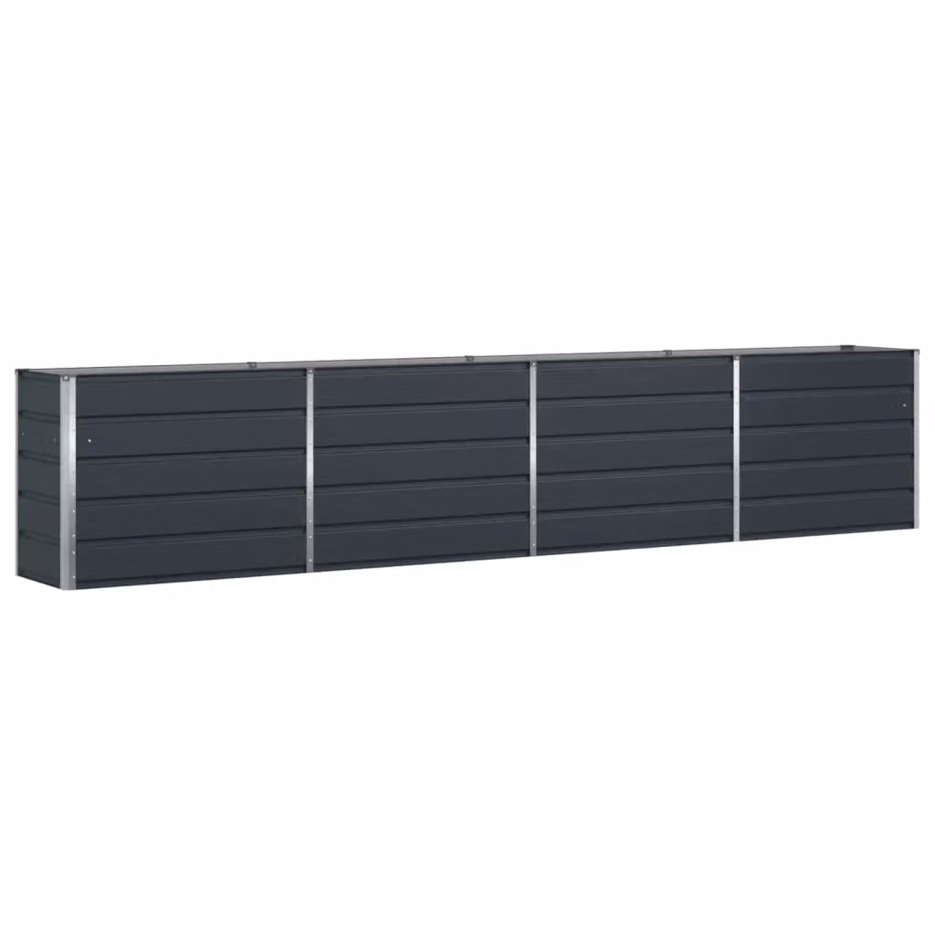 Fioriera vidaXL in acciaio zincato colore antracite L: 385 cm, P: 50 cm, H: 75 cm – 2