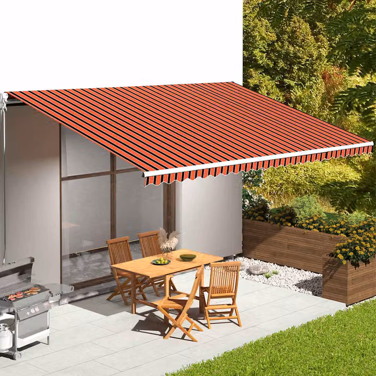 Tessuto di ricambio per tenda da sole vidaXL in poliestere, arancione e marrone, L: 600 cm x P: 350 cm