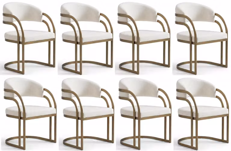 Set di otto sedie color beige: sedie da sala da pranzo e da cucina