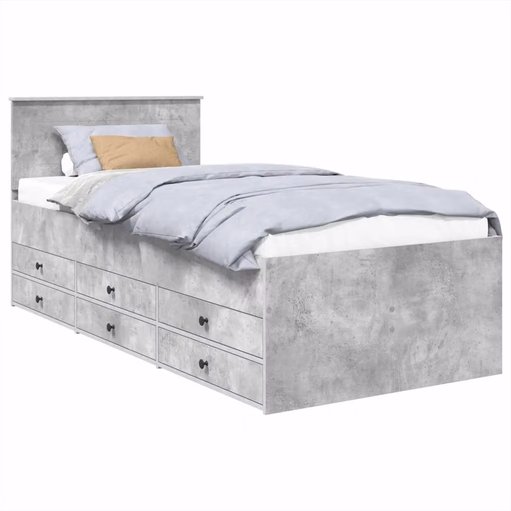 Daybed moderno vidaXL in legno ingegnerizzato con cassetti, Grigio e Nero, L/P/H: 190 x 70 x 40 cm – 2
