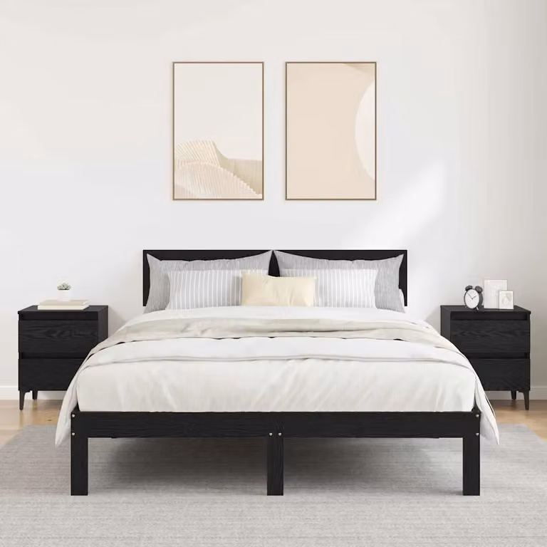 Set di 2 Armadi da Notte vidaXL Moderni in Nero Opaco L: 40 cm, P: 35 cm, H: 50 cm