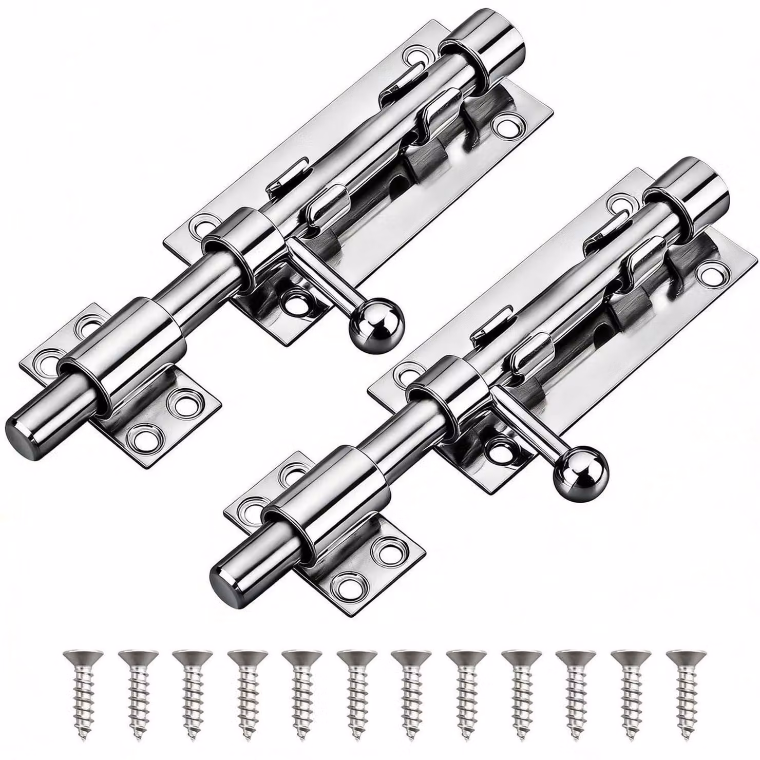 Gancio di sicurezza, 2 pezzi, 160 mm, acciaio inossidabile 304, con foro per lucchetto, per cancello da giardino, recinzione, finestra