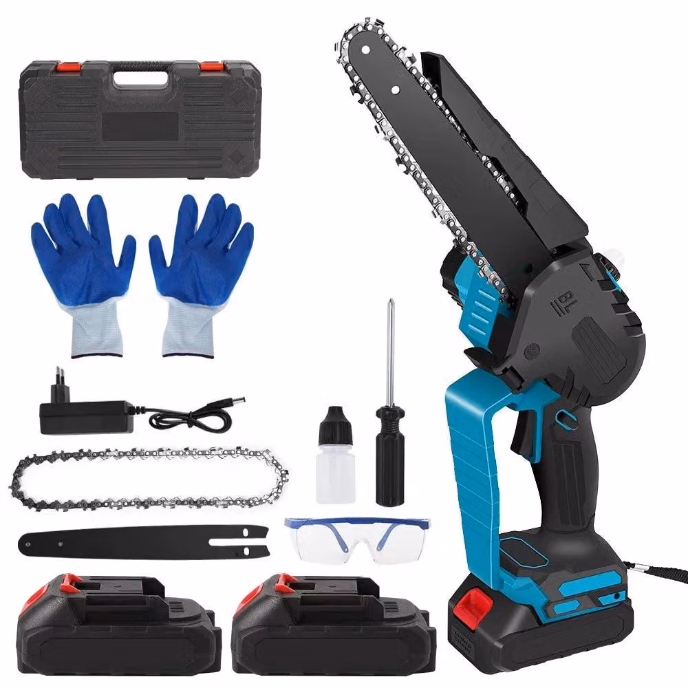 Mini motosega - troncatrice - sega a mano - motosega - 8 pollici - portatile - senza fili - 2000W - per giardinaggio