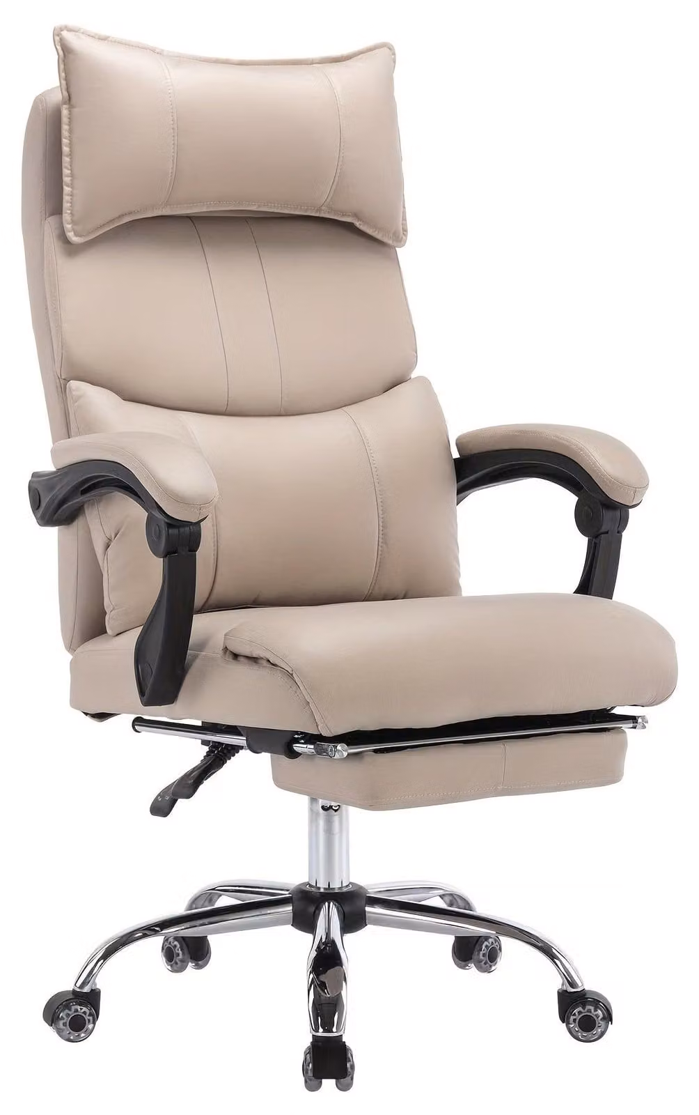 Sedia da gaming ergonomica e sedia da ufficio - Altezza regolabile e supporto lombare - Ecopelle - Colore kaki