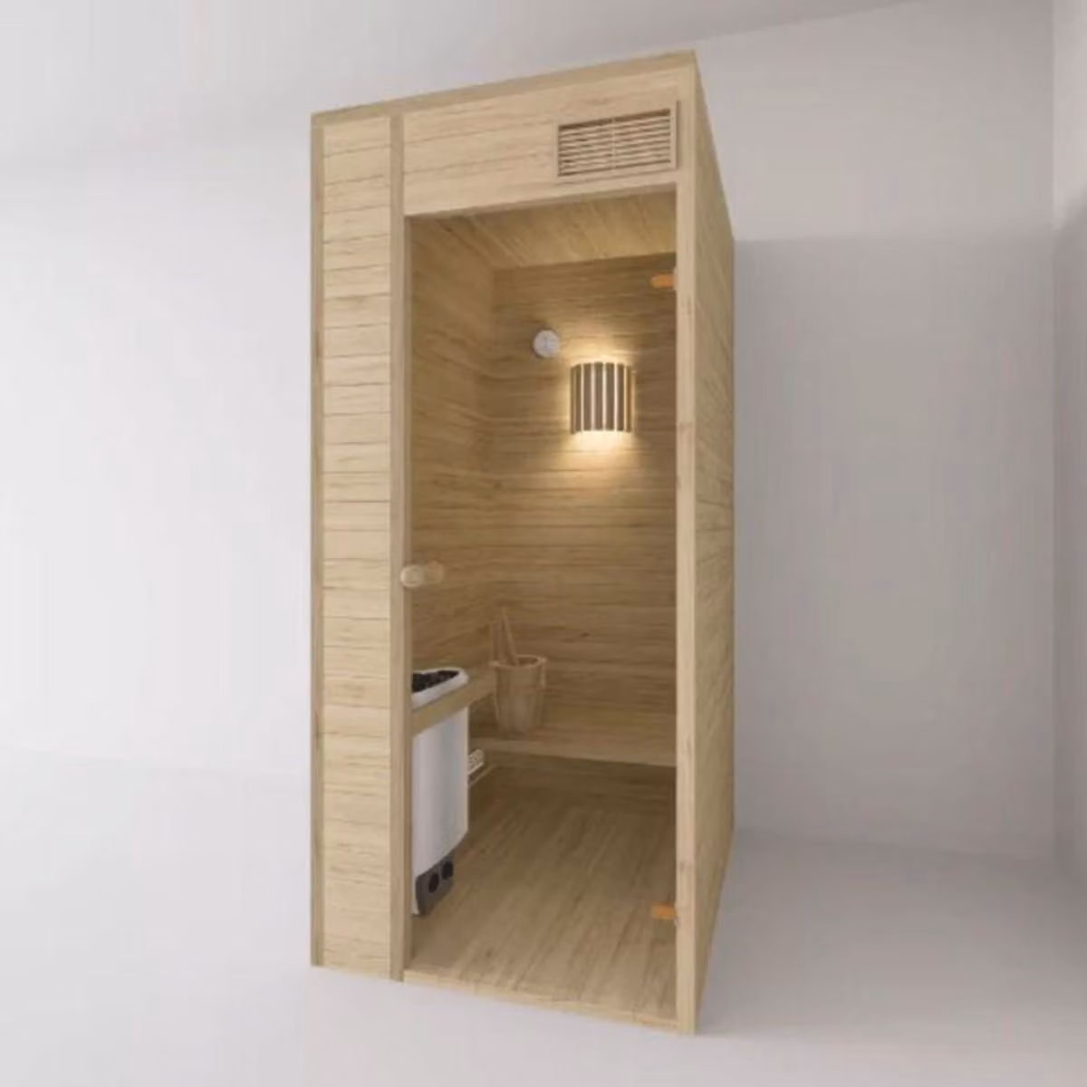 Casa Padrino sauna interna colori naturali 100 x 100 x h. 190 cm - Mini sauna in legno massiccio
