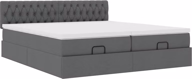 Struttura Letto Pouf con Materassi 200x200 cm in Tessuto