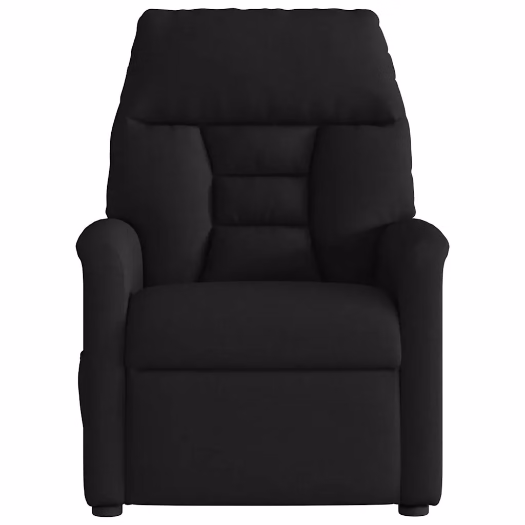 Poltrona Relax Reclinabile vidaXL in Tessuto Nero con Braccioli e Regolazione Manuale – 2