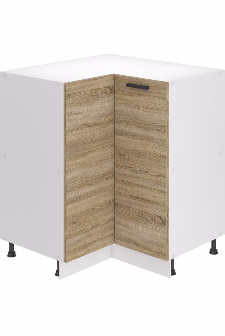 Base da cucina Belini, base da cucina larga 90 cm. Base per cucina SNP senza piano di lavoro. Mobile da cucina ad angolo con 1 anta, rovere Sonoma