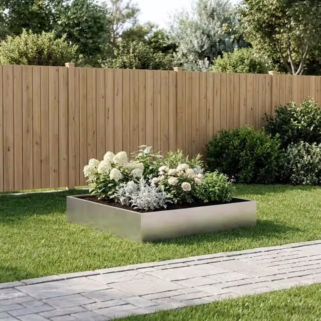 Vaso da giardino Argento 100 x 100 x 20 cm Acciaio Inox 8005030