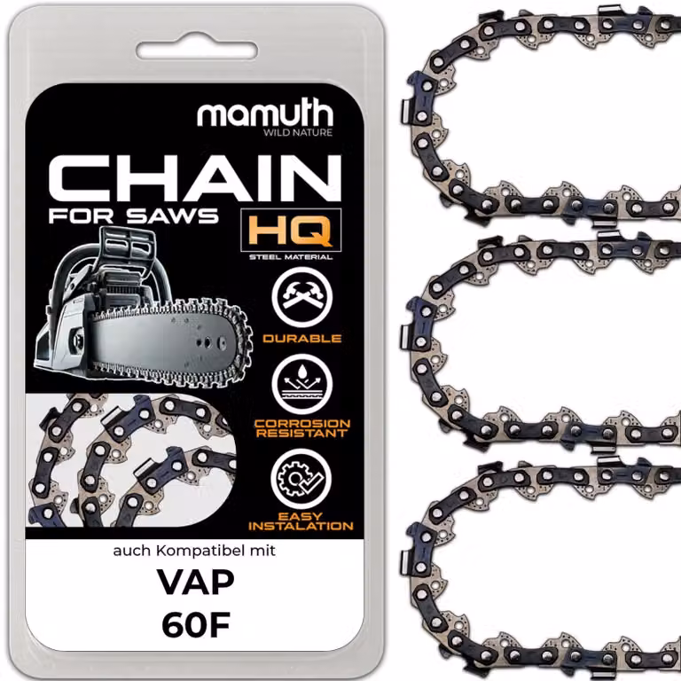 3 catene per motosega, lunghezza 45 cm, passo 1,5 mm, larghezza 0,325", 72 maglie, compatibili con VAP 60F