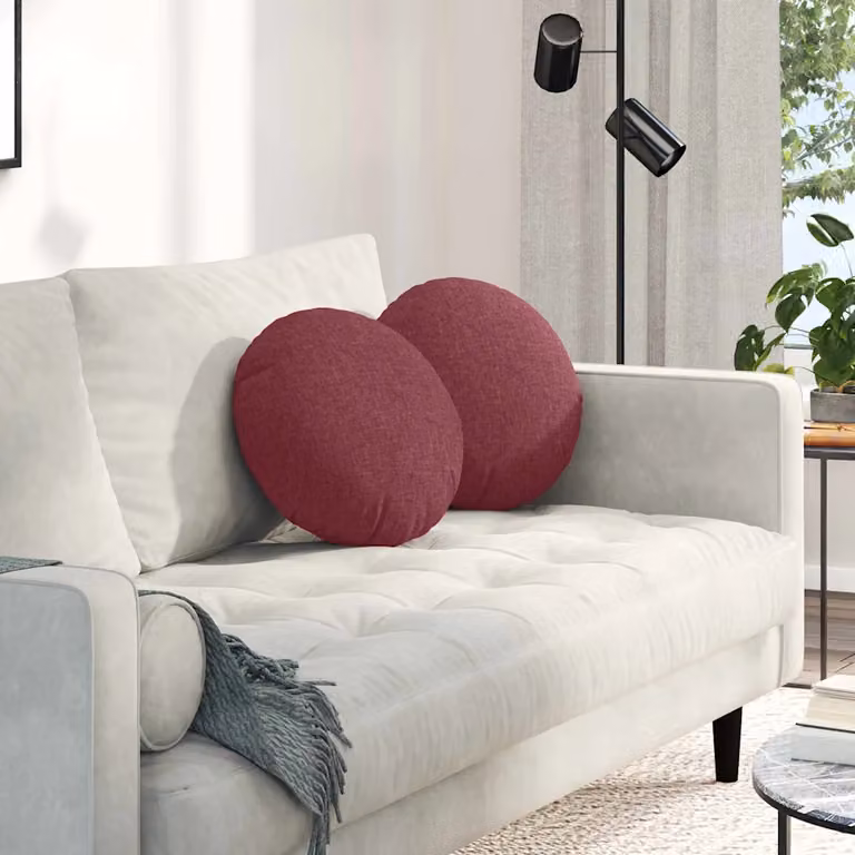 Set di 2 cuscini per seduta rotondi vidaXL in tessuto rosso, Ø40 x 13 cm