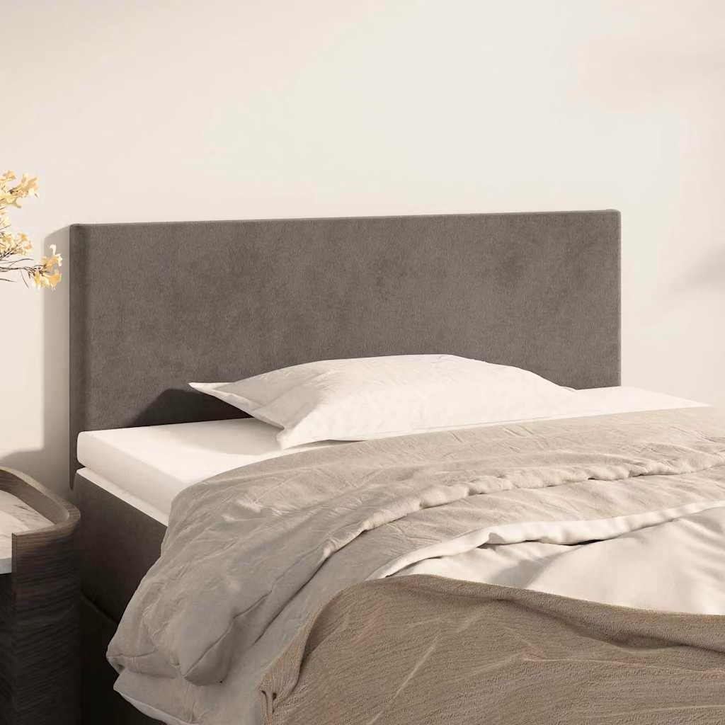 Testiera per letto vidaXL in velluto grigio con struttura in legno e MDF, L: 80 cm, P: 5 cm, H: 78-88 cm