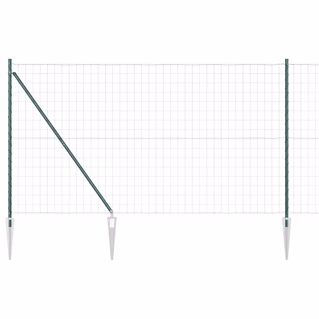 Recinzione vidaXL in acciaio rivestito in PVC verde per installazione nel terreno, L: 10 m, H: 1,5 m – 2