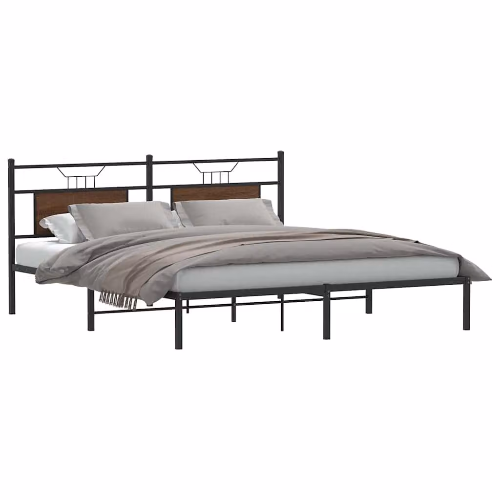 vidaXL Giroletto senza Materasso in Rovere Marrone L/P: 160 x 200 cm