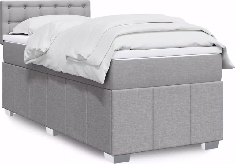 Maison Exclusive - Letto boxspring con materasso Grigio chiaro 100x200 cm Tessuto