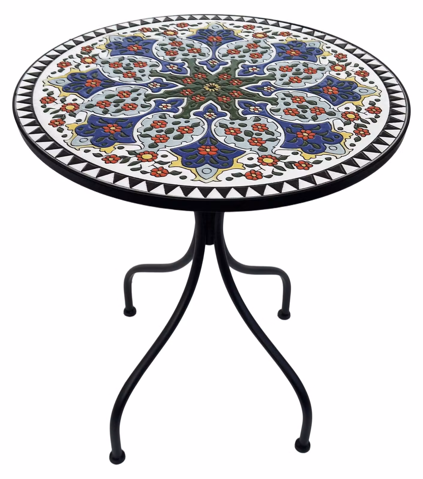 Tavolo da giardino rotondo in mosaico, 60 x 70 cm