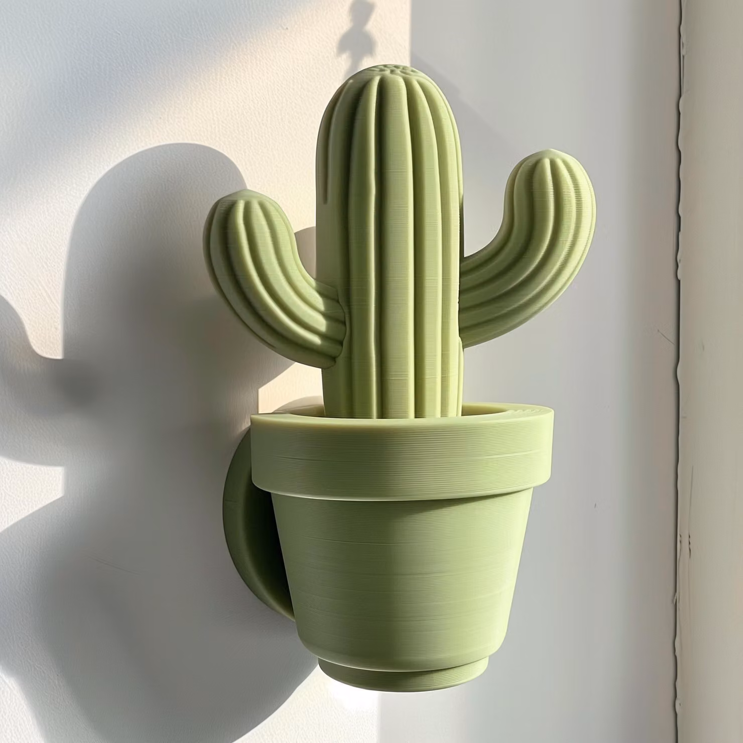 Decorazione da parete a forma di cactus, stampata in 3D – Dimensioni: 21 cm