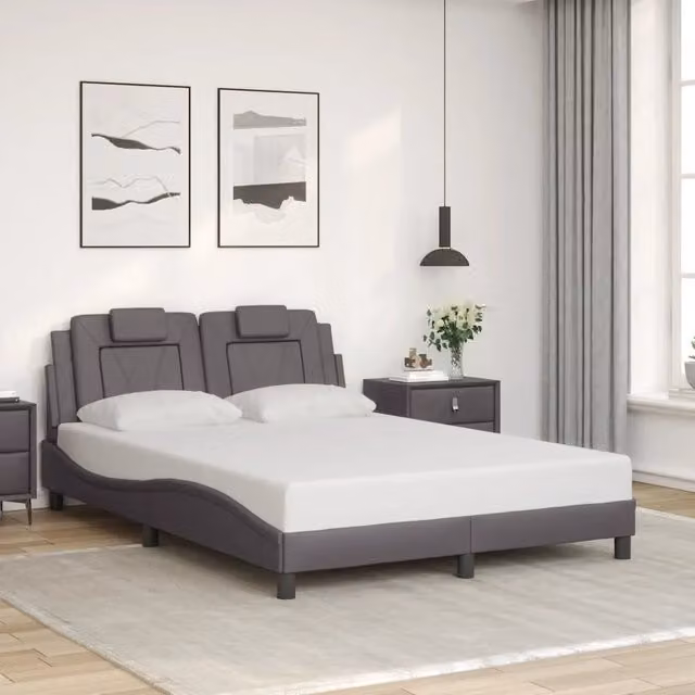 Giroletto Viana vidaXL in similpelle color crema senza materasso L/P/H: 200 x 120 x 74,5 cm