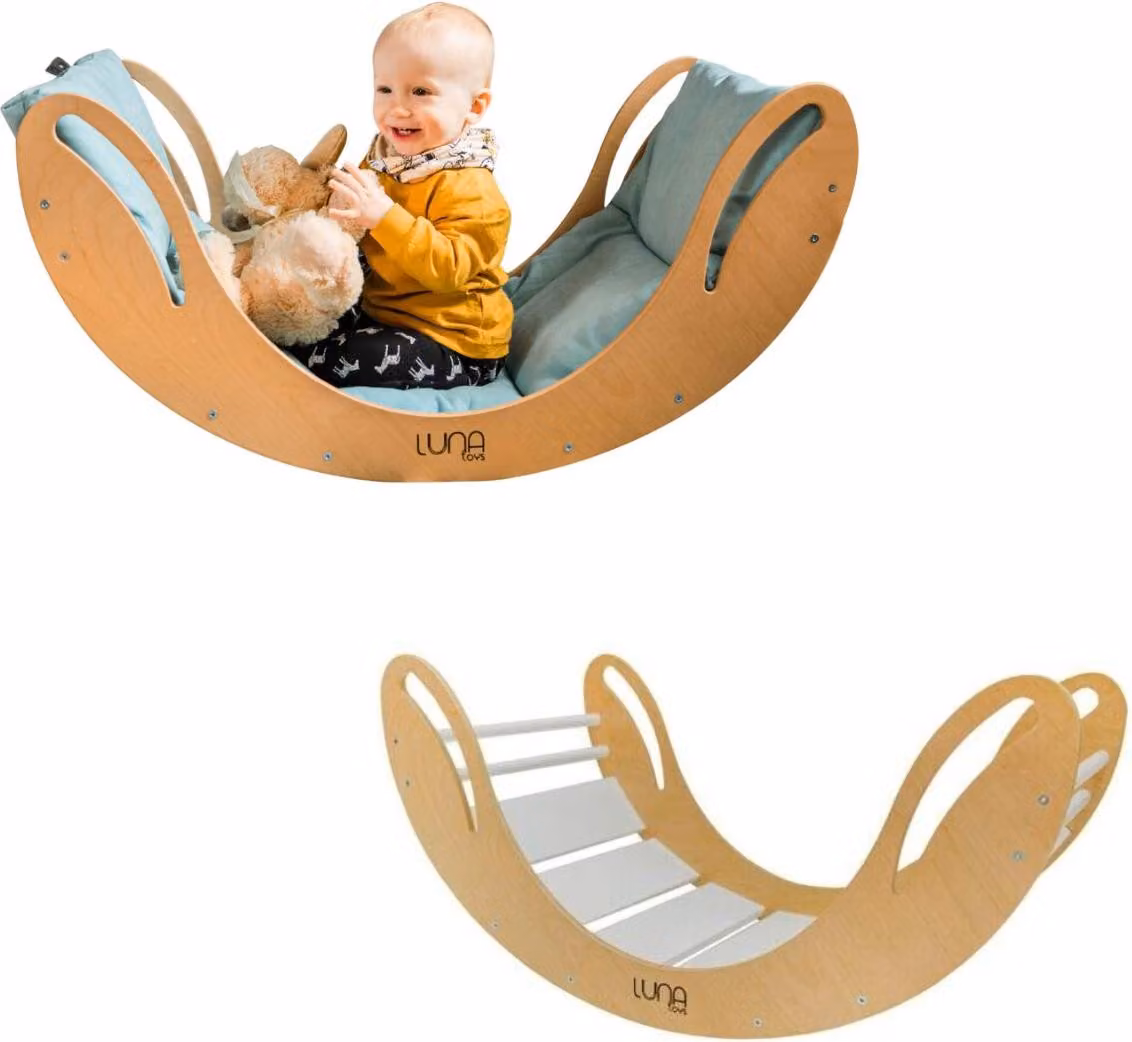 Arco di arrampicata in legno "Smile" | Triangolo di arrampicata per bambini | Giocattoli Montessori | Parco giochi Rockerboard