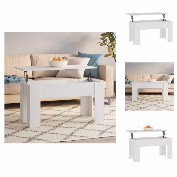 vidaXL Tavolino bianco 101x49x52 cm in legno - Tavolini da caffè