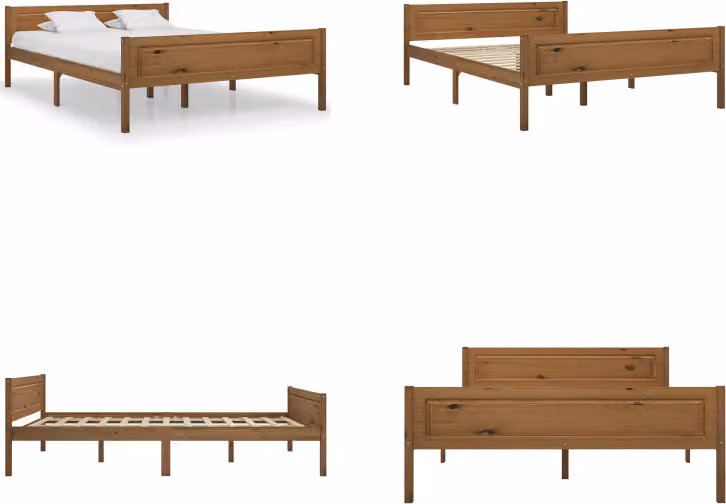 vidaXL Letto in legno massiccio pino miele marrone 140x200 cm - Struttura letto - Struttura letto in legno - Letto - Letti