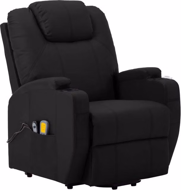 Poltrona Alzapersona con Assistenza Elettrica vidaXL in Similpelle Nera per Senior