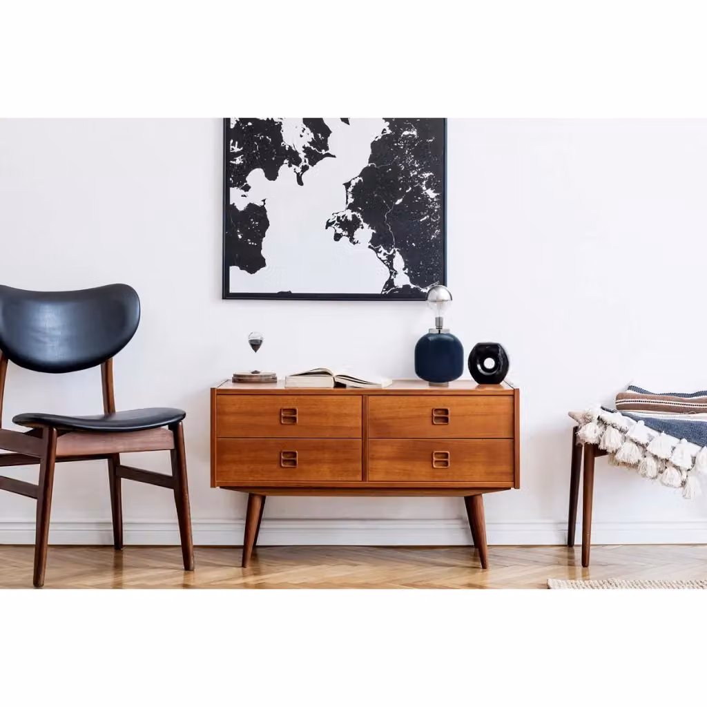 Lampada da tavolo Art Deco KENDRA HOME in metallo e vetro blu e argento – 2