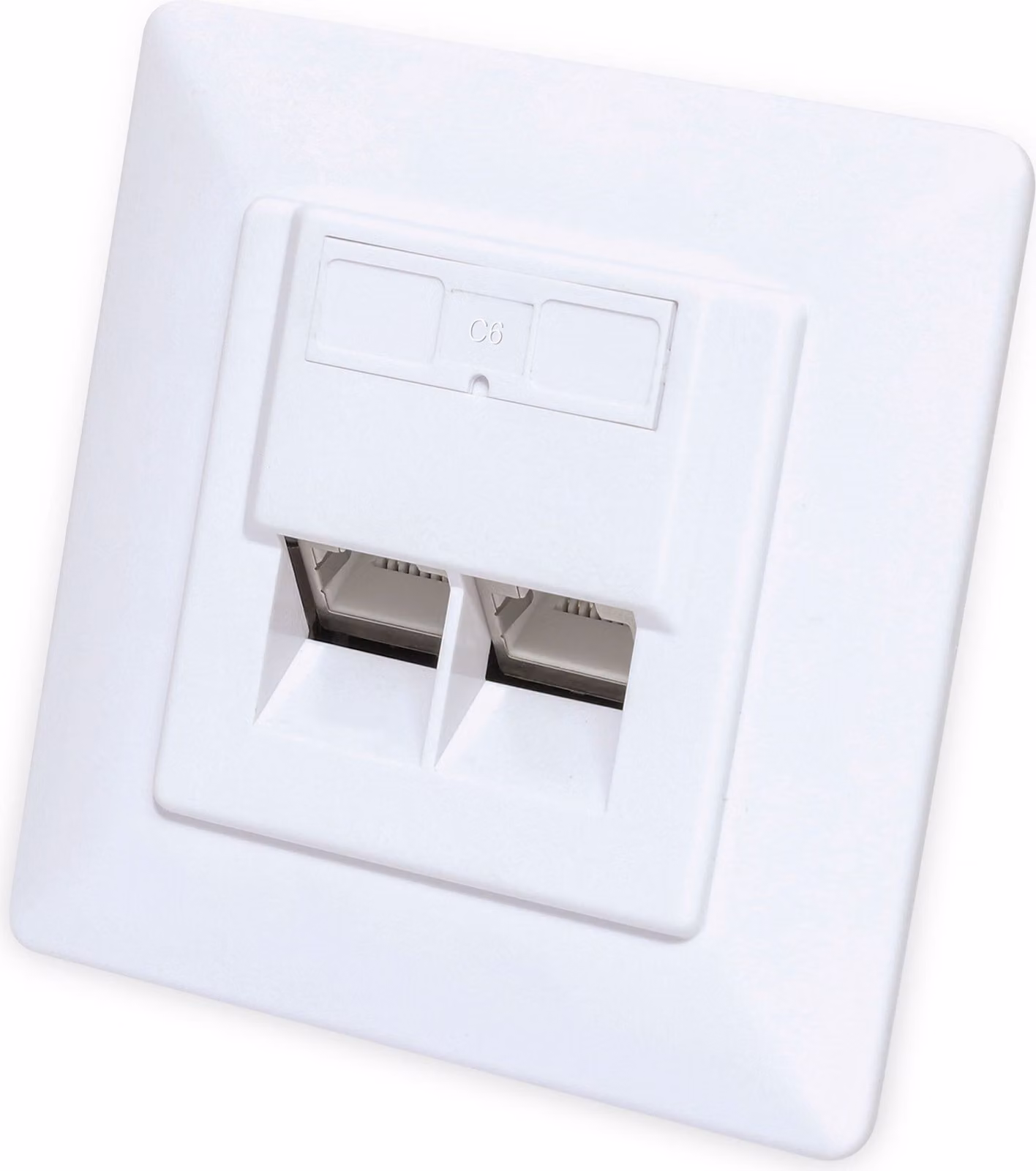 Intellinet 771900 INTELLINET 2-Port Cat6 10G RJ45-Unterputzdose STP weiß
