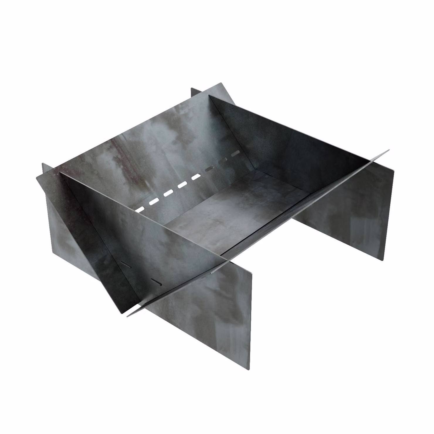 Braciere QLS 70x70 cm - Braciere da esterno in acciaio grezzo pieghevole per giardino 11463