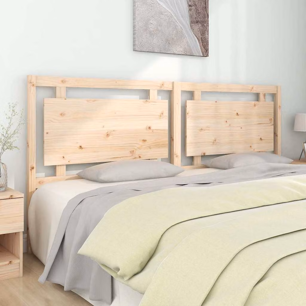 Testiera per letto vidaXL in legno massello di pino naturale stile rustico L: 205,5 cm, P: 4 cm, H: 100 cm