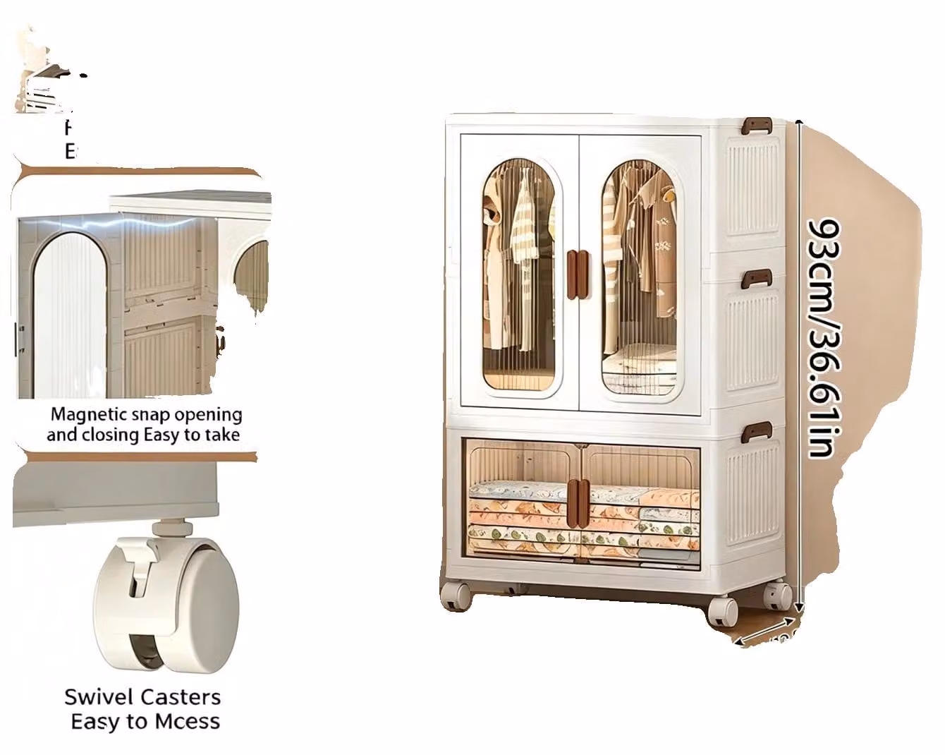 Contenitore, multifunzionale, design pieghevole, bianco - 58-2