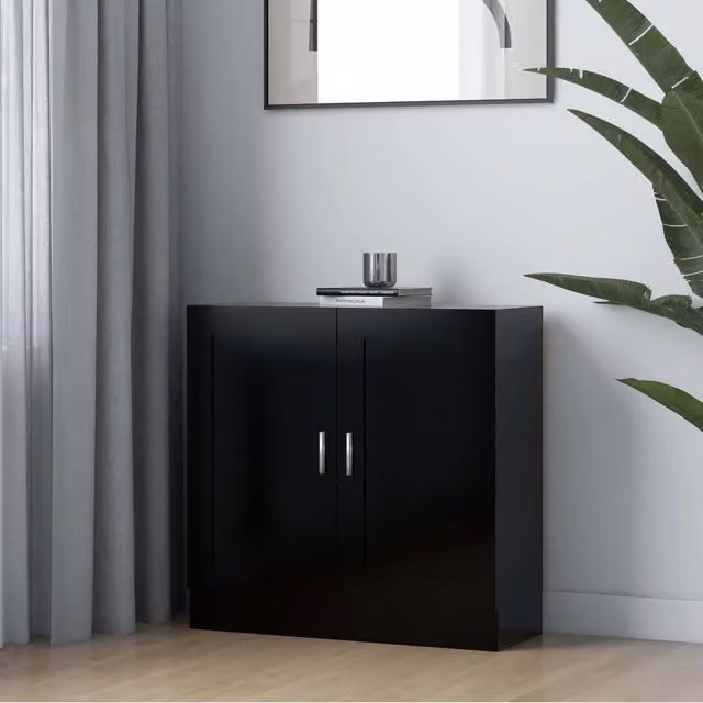 Libreria Nera 82,5x30,5x80 cm in Legno Multistrato 802706