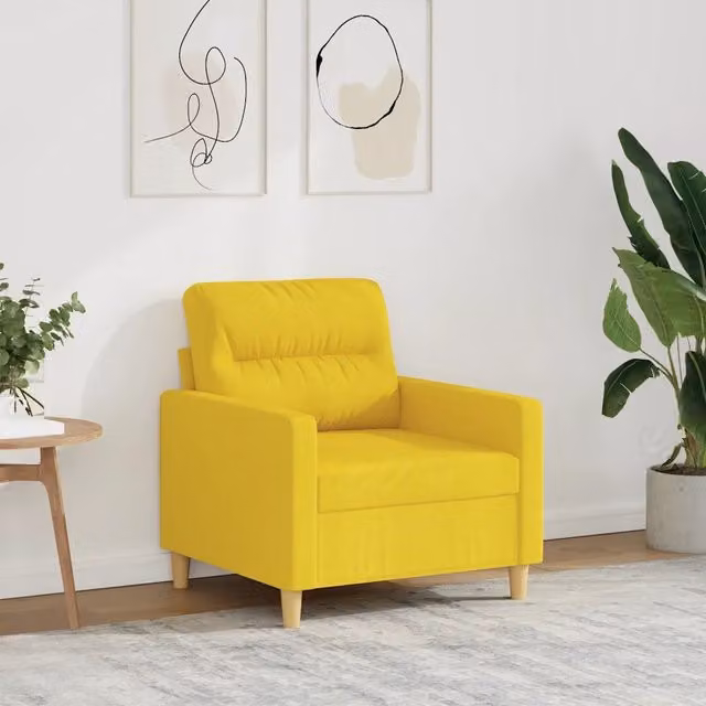 Poltrona Giallo Chiaro 60 cm in Tessuto 359224
