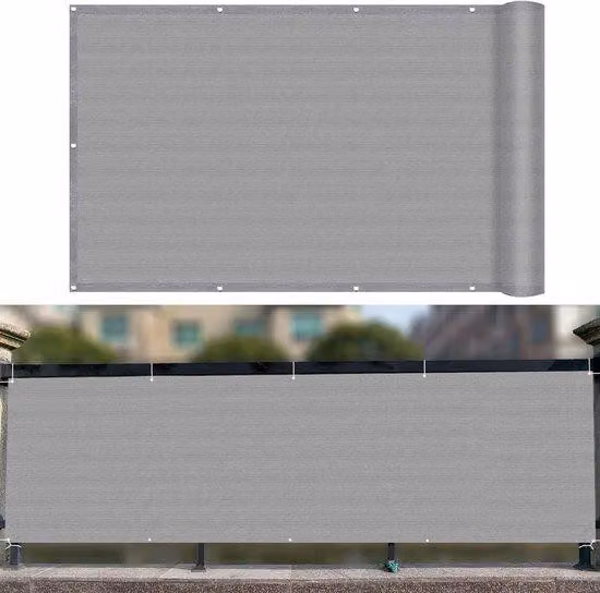 Delimitazione del giardino - Recinzione per terrazza - Protezione dal sole e dal vento - 130 x 500 cm - Grigio