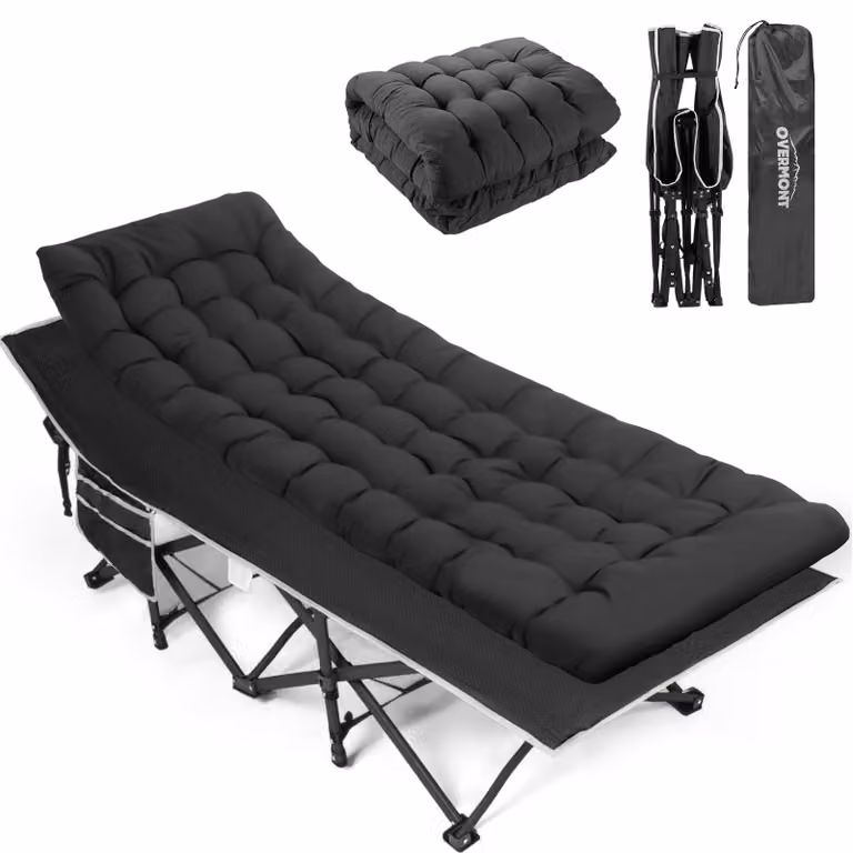 Letto da campeggio pieghevole con materasso, dimensioni 190x71x36 cm, capacità di carico 250 kg, realizzato in tessuto Oxford