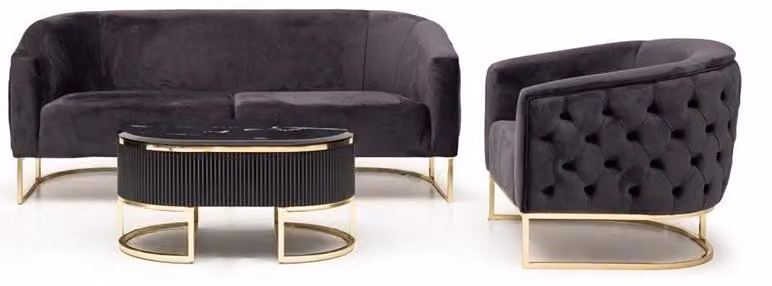 Luxus 3tlg Sofagarniturset Dreisitzer Design Sessel Couchtisch Relax Couch 3+1+1