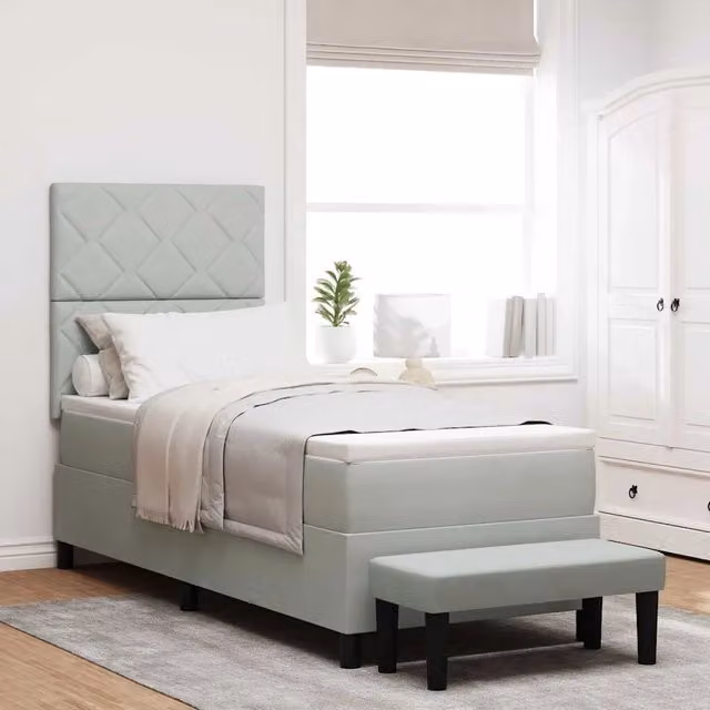 Letto moderno con testiera in velluto grigio vidaXL L: 200 cm, P: 80 cm